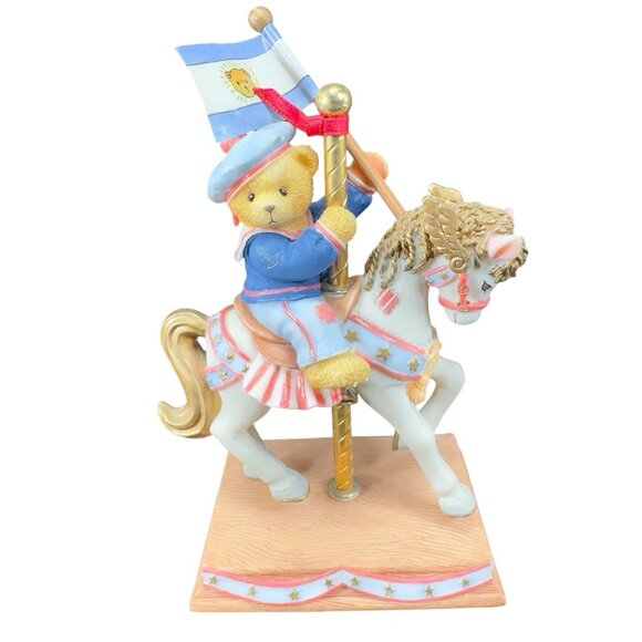 1998 Cherished Teddie Enesco Carousel Bear Figurine Bill Friends Resin Figure - Picture 1 of 8